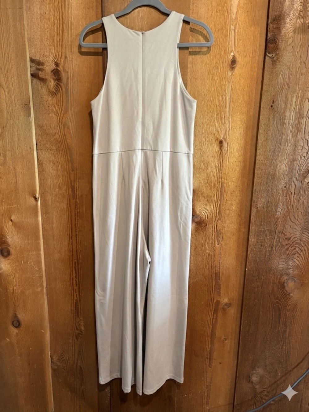 Aritzia Babaton Sleeveless Wide-Leg Jumpsuit in Light Beige - Size 8 - Picture 3 of 4